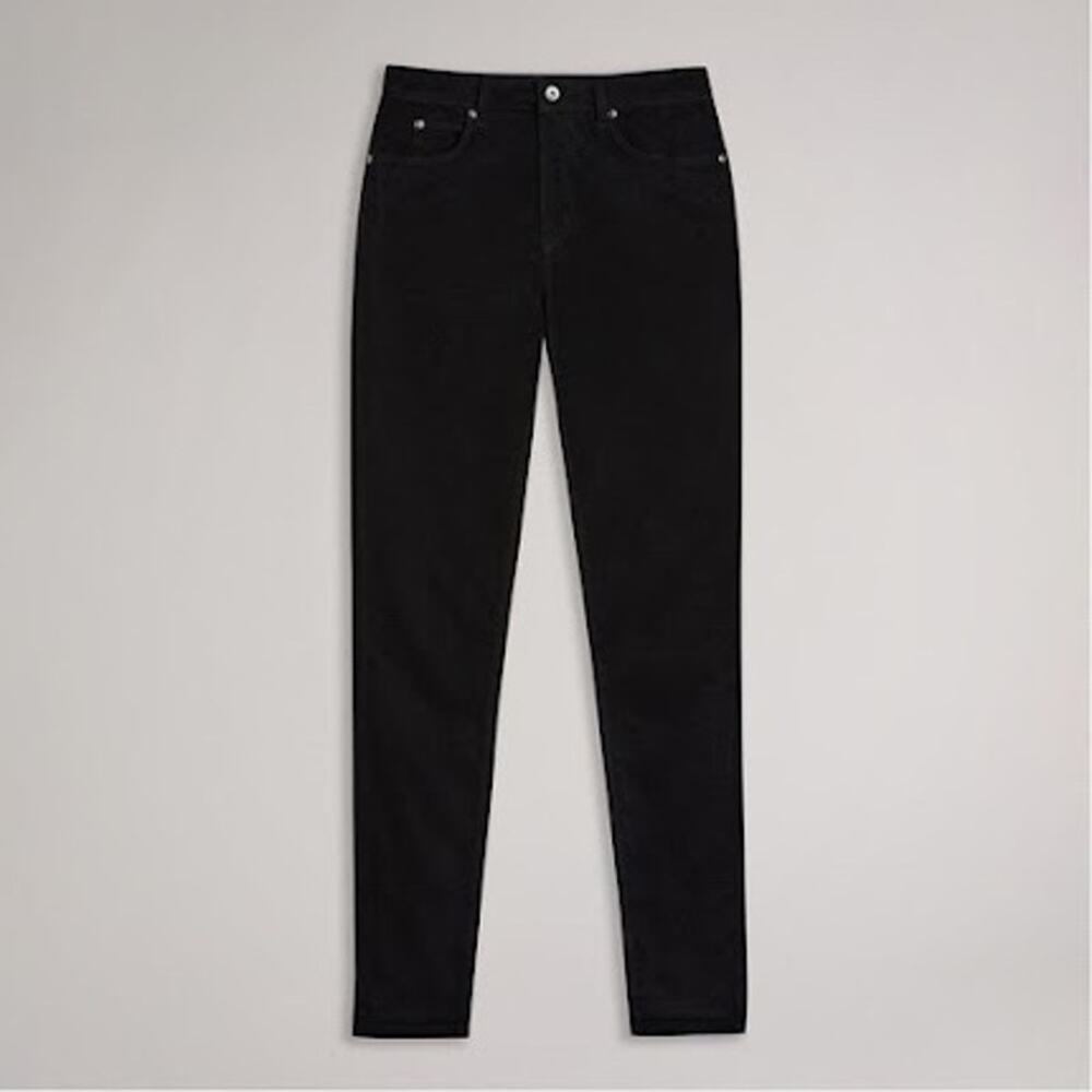 Ted Baker London Size 26 Black Velour Skinny Jeans Pants - Picture 4 of 8